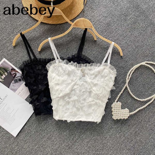 

women retro lace velvet camis sleeveless backless ruched slim short tank summer off shoulder solid strap y2k 210715, White