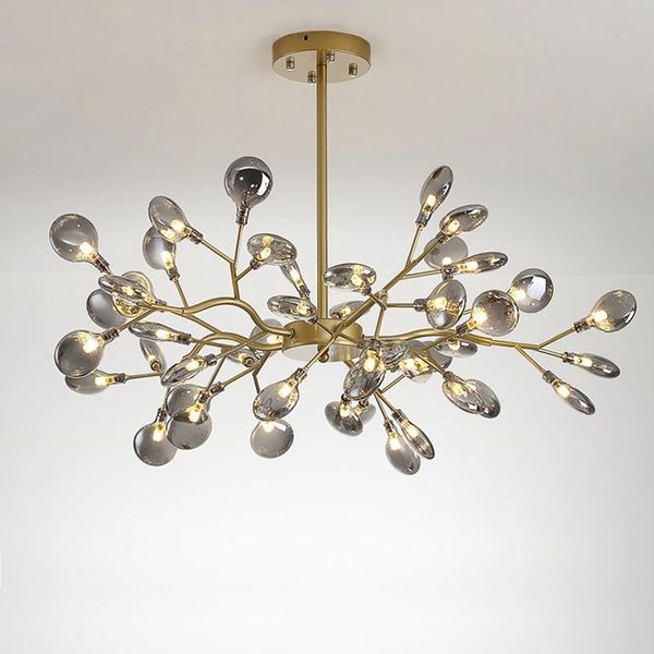 

nordic lusture firefly chandelier stylish tree branch iron black gold led pendant lamp for living room bedroom foyer decoration chandeliers