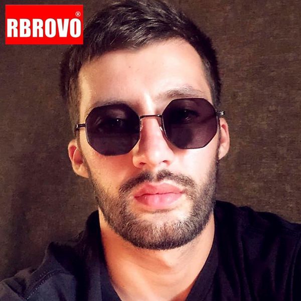 

sunglasses rbrovo 2021 polygon retro sunglasse men brand designer glasses men/women eyeglasses for vintage, White;black