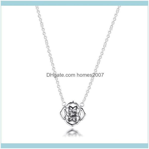 

necklaces pendants jewelrytimeless rose petals collier necklace & pendant long chain 100percent real sier s925 for women chains drop deliver, Silver
