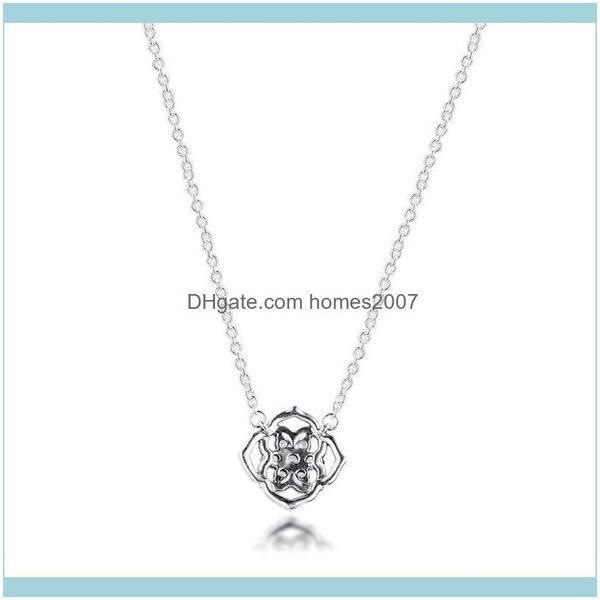 Halsketten Anhänger Jewelrytimeless Rosenblüten Collier Halskette Anhänger Lange Kette 100 Prozent Echt Silber S925 Für Frauen Ketten Drop Liefern