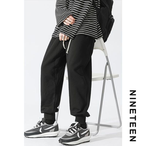 

black casual pants tide male fashion loose spring and autumn sweatpants men streetwear pantalones de hombre bg50cp men's