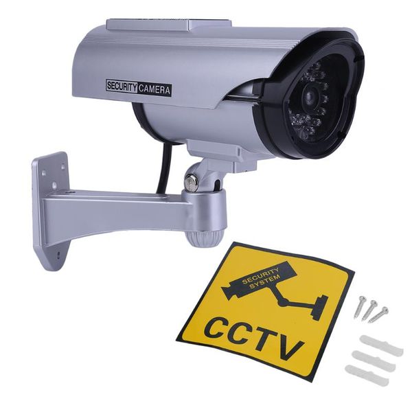 

cameras waterproof practical indoor outdoor solar power dummy fake imitation home cctv surveillance camera with led light indicator