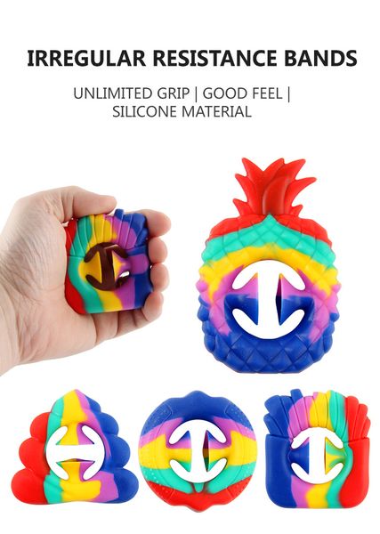 

rainbow fidget pineapple shaped snapper squeeze toys hands strength grip grabs party popper noise maker finger sensory toy autism stress rel