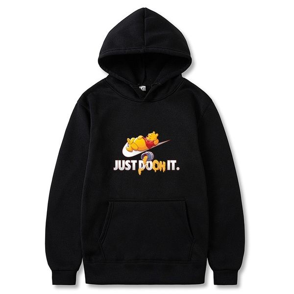 

just do oh it letter printed hoodie, Black