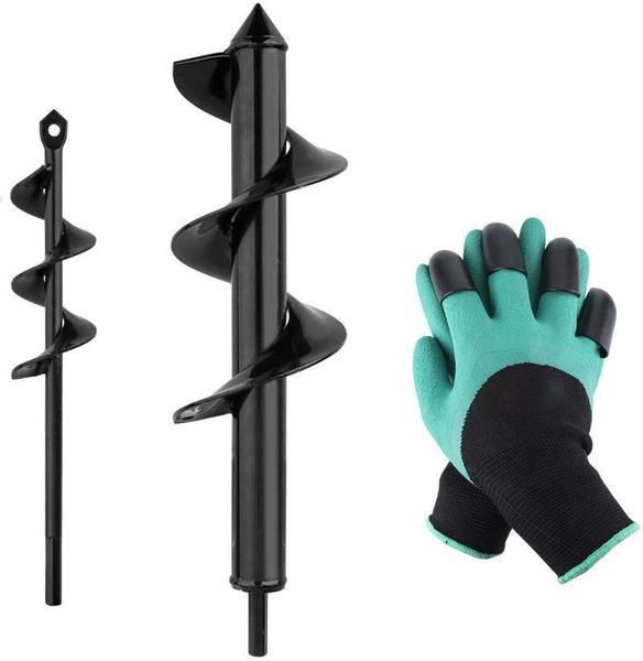 

power tool sets 8x30 4x22cm auger spiral drill bit planting hole digger part bits household planter tools set gardening garden