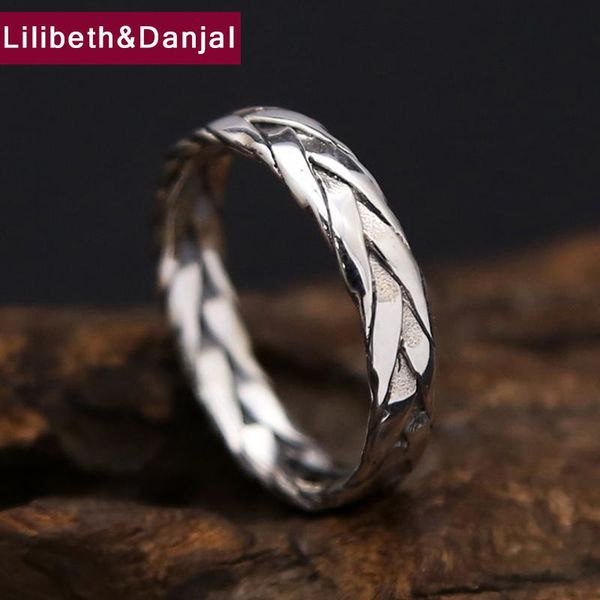 

cluster rings initial promise couple ring 100% real 925 sterling silver jewelry men women vintage woven rope love engagement r056, Golden;silver