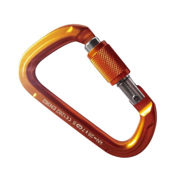 

cords, slings and webbing screw locking carabiner, 28kn clip hook for rock climbing outdoor sports - multiple colors