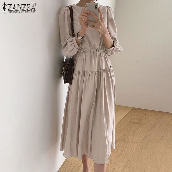 

dresses mid-calf dresses for women 2021 ladies elegant vestidos autumn drawstring waist sundress casual solid robe plus size 5xl, Black;gray