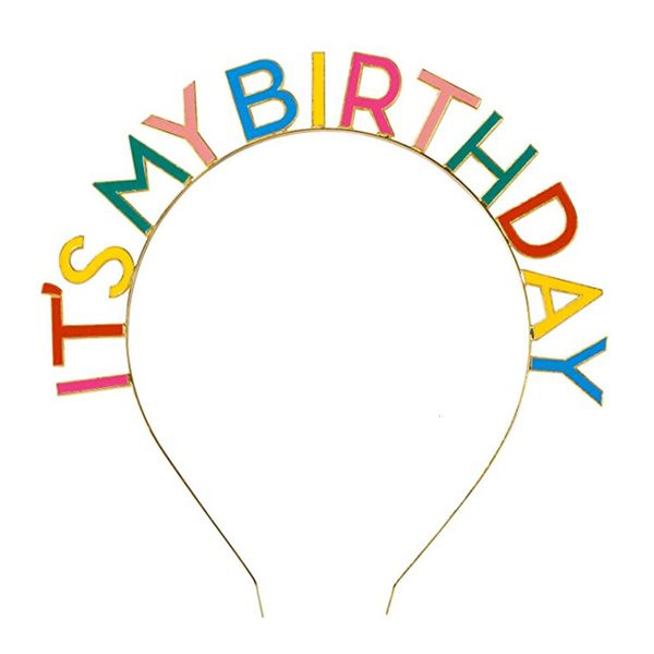 

party it's my birthday dripping rainbow crown headdress, Black;brown