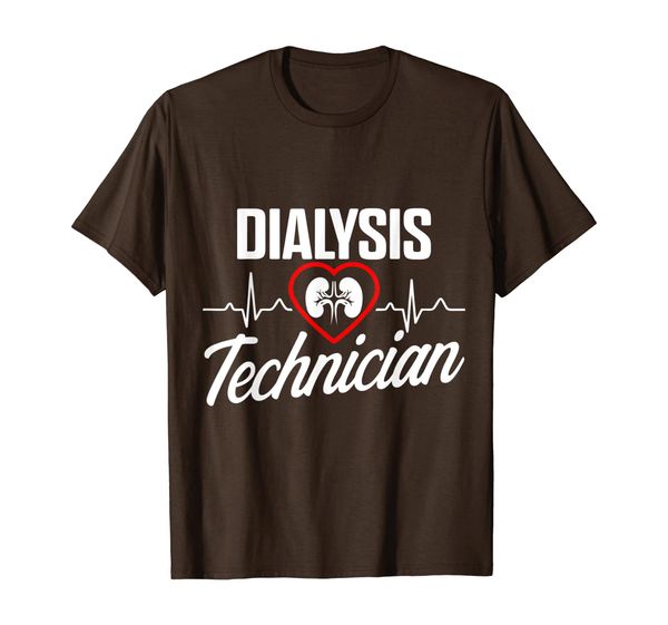 

dialysis technician heart nephrology tech t-shirt, White;black
