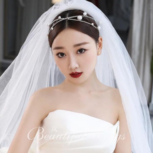 

headpieces headdress fairy hair hoop korean style simple and exquisite rhinestone accessories wedding dress po pearl, Silver