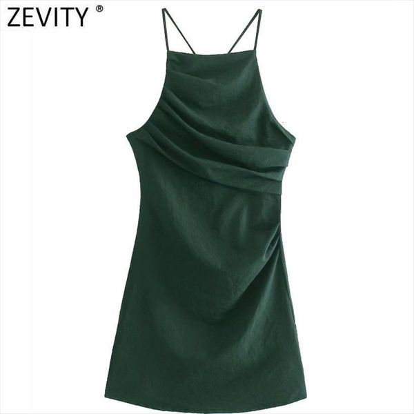 

fashion pleats design solid mini women dress sling chic backless zipper high street party vestidos ds8680, Black;gray