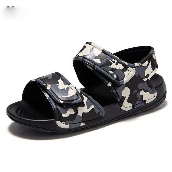 

ngouxm summer baby boy girl non-slip beach open childrens sandal wild shoes student soft toddler camouflage kid sandal, Black;red
