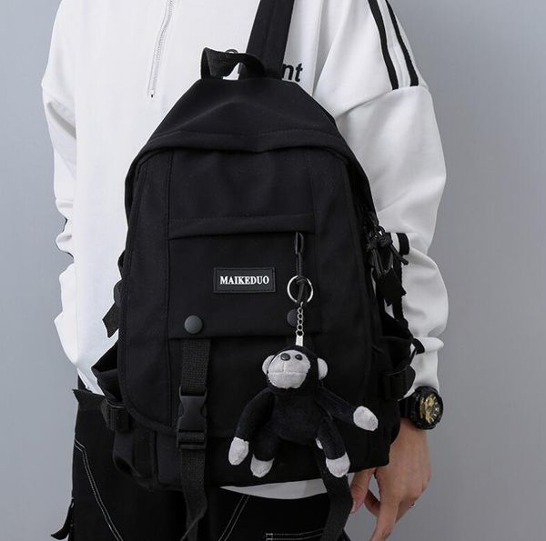 

backpack 2021 nylon solid girl school bags college women schoolbag high student bag