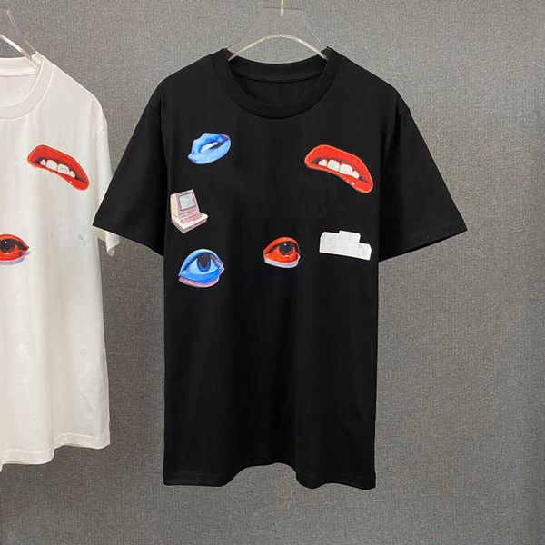

2021 new arrival men women t shirt with letter printed fashion mens round-neck t shirts casual streetwear womens tees 2 colors, White;black