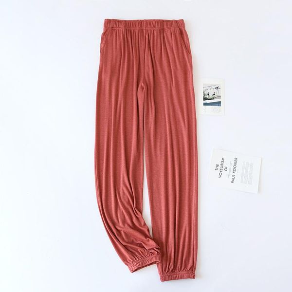 

women's sleepwear style pants spring and summer ladies sports casual trousers wome large size loose home thin bottoms, Black;red