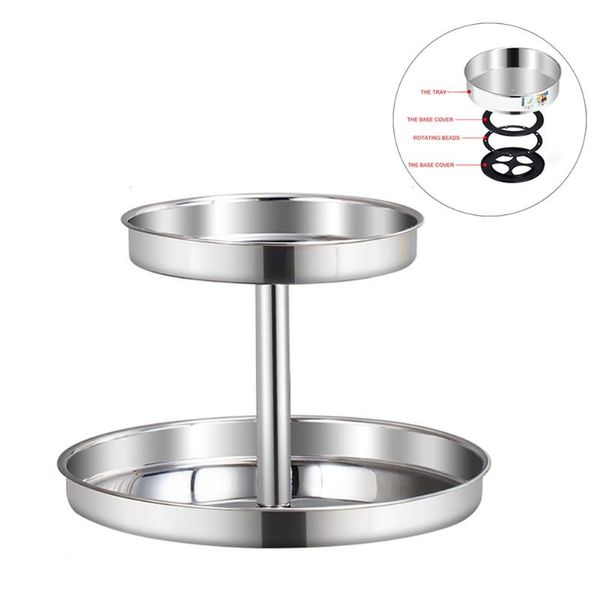 

for cabinets adjustable multifunction rotating rack 2 tier stainless steel bathroom space saving seasoning holder kitchen storage & organiza