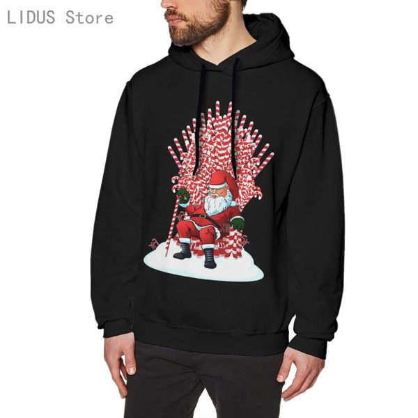 

men's hoodies & sweatshirts christmas is coming santa candy cane throne hoodie harajuku creativity streetwear, Black