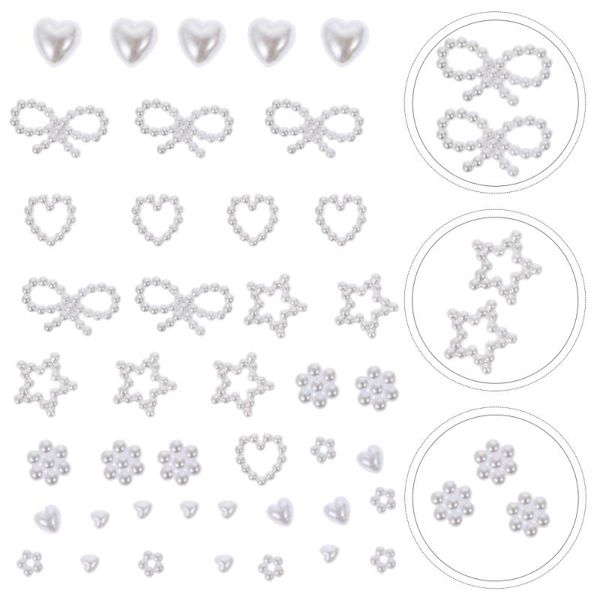 

set of delicate pearl nail studs art charms home diy manicure jewelry stickers & decals, Black