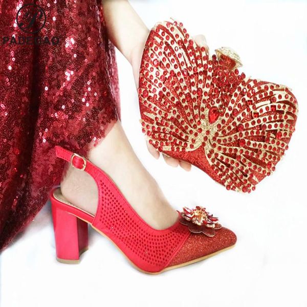 

dress shoes red color fashion wedding and bag set latest african style women pumps to match for party, Black