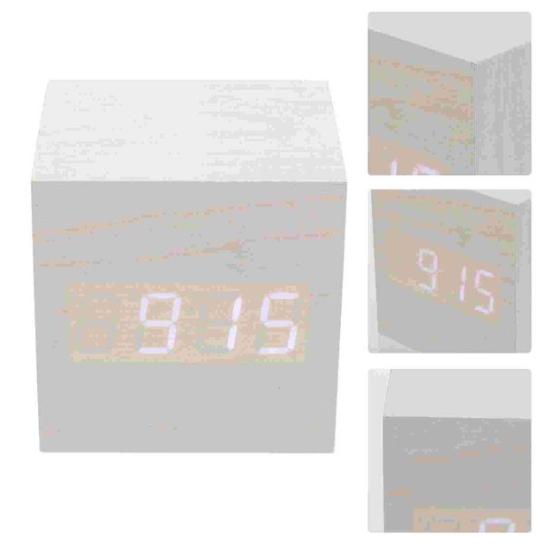 

other clocks & accessories 1pc anti-snooze clock digital alarm wooden small bedside