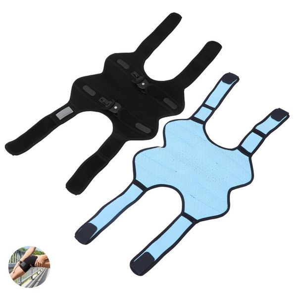 

elbow & knee pads 1pair men women sports support running fitness elastic wrap brace adjustable for outdoor activity, Black;gray