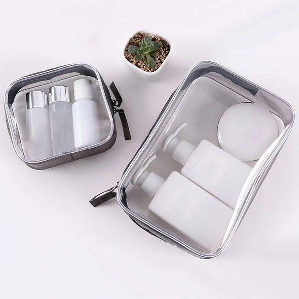 

storage bags transparent cosmetic bag for women zipper clear makeup beauty case travel make up organizer bath toiletry pvc