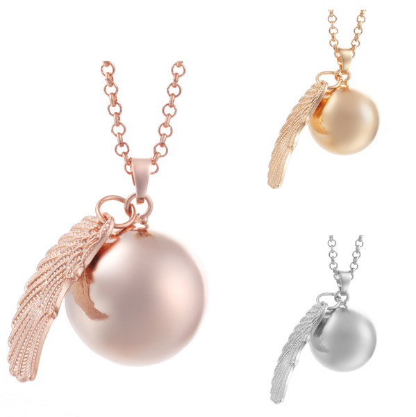 

pendant necklaces bola ball mexican harmony chime pregnancy necklace bell heart for pregnant women baby gift, Silver