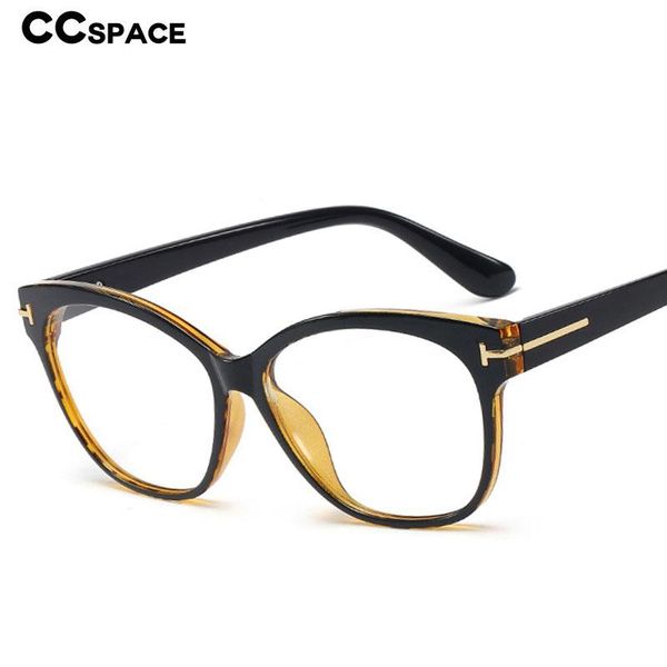 

fashion sunglasses frames 48155 cat eye plastic titanium glasses retro ultralight men women optical computer, Black