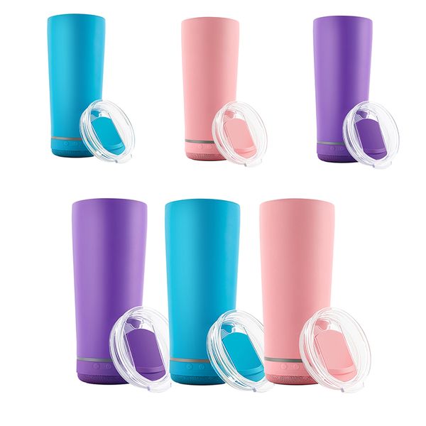 Tazze da 11 colori da 18 once con altoparlante wireless Bicchiere da vino creativo in acciaio inossidabile a doppia parete Bicchiere da caffè portatile isolato