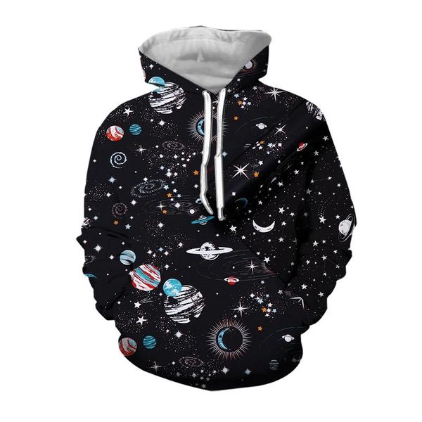 

men's hoodies & sweatshirts jumeast men women 3d sweatshirt oversized male female coat starry sky stars moon long sleeve cap hoody spor, Black