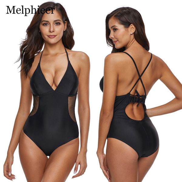 

new one piece swimsuit women mnokini mesh push up bikini plus size swimwear halter bathing suits maillot de bain femme 2021in