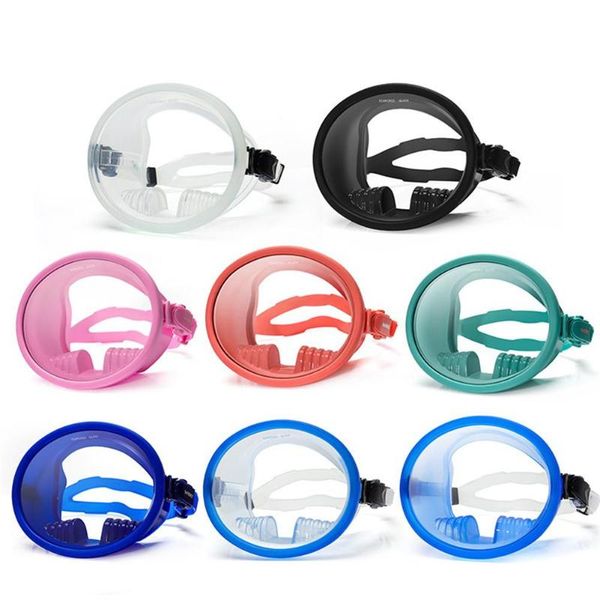 

silicone dive mask panoramic wide view diving goggles oval fog glass lens masks