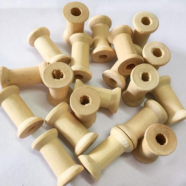 

other arts and crafts 30pcs vintage wooden spools mini home sewing accessories portable bobbin handwork