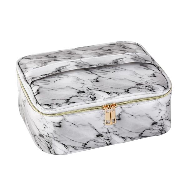 

bathroom storage & organization women's marble cosmetic bag pu beauty wash pouch makeup box vanity case beautician toiletry organizer t