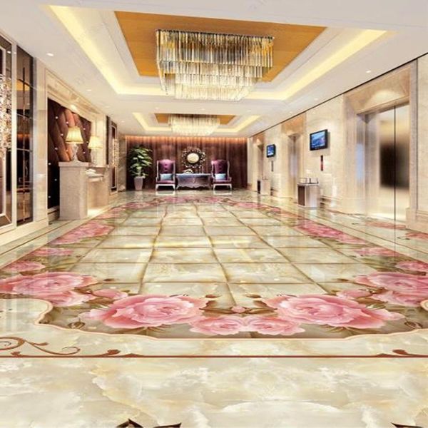 

wallpapers custom pvc flooring painting 3d murals embossed marble art tile living room bedroom el floor waterproof stickers wallpaper