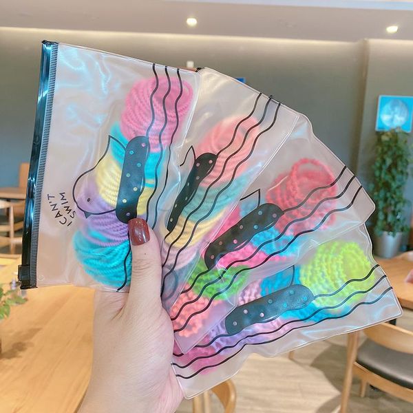 

hair accessories 50pcs/bag 4cm kids rubber bands scrunchie elastic girls headband decorations ties gum for, Slivery;white