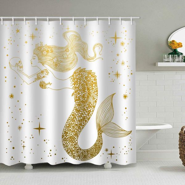 

mermaid shower curtain set skull star twinkle coralline flower starfish golden gorgeous yellow starfish bathroom decor