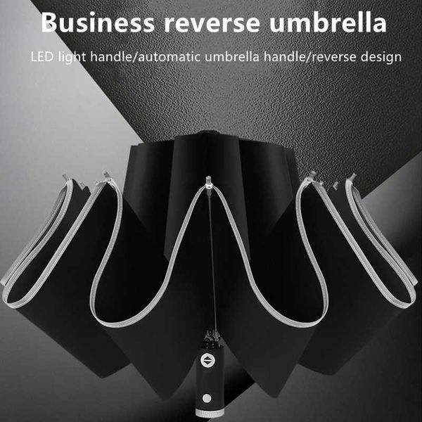 

umbrellas led automatic umbrella durable creative reflective edging sunshade rain manual car business