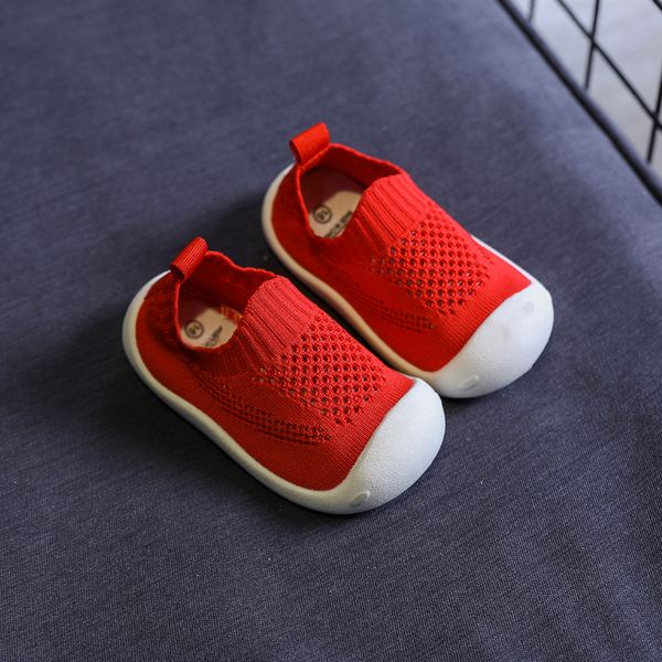

Baby Girl Shoes Spring Summer Solid Color Knitted Soft Bottom Toddler Shoes Kids Sneakers Boys Loafers First Walkers SCW005, Scw005grey-b