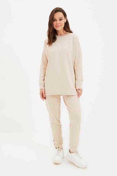 

trendyol bike collar knitted tracksuit set tctaw22en0038, Black