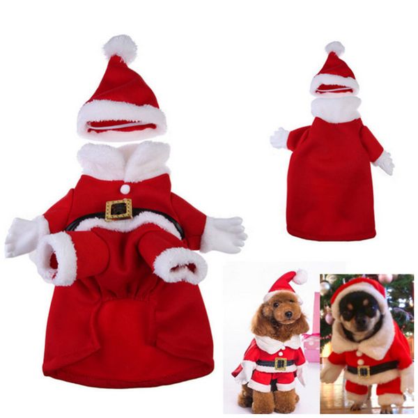 

pet cloth three-dimensional christmas suit + hat transformed teddy dog