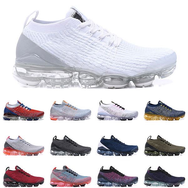 nike air vapormax flyknit 3.0 homens mulheres tênis triplo preto branco partícula cinza elétrico verde laser fúcsia Oreo treinador masculino