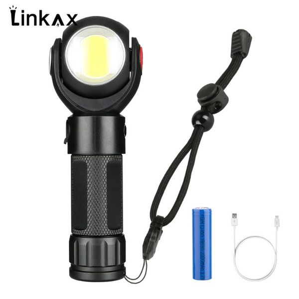 

rotatable head ball led magnet cob work light t6 lamp torch 7-mode usb rechargeable 18650 flashlights torches