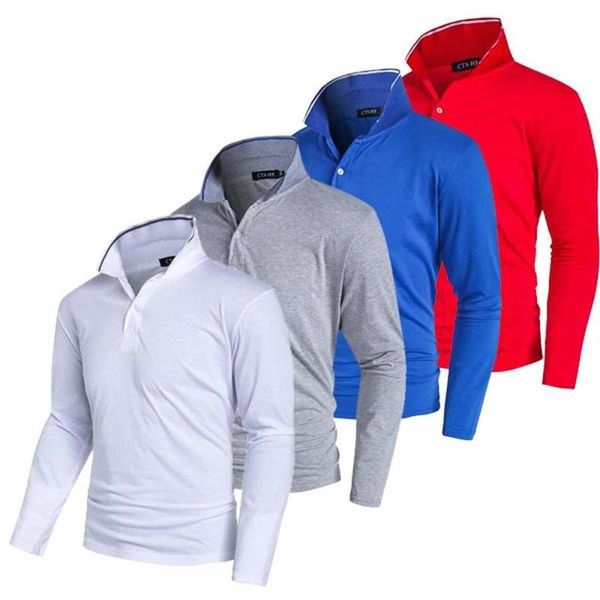 

men's polos zogaa men's high lapel long sleeve shirt, White;black