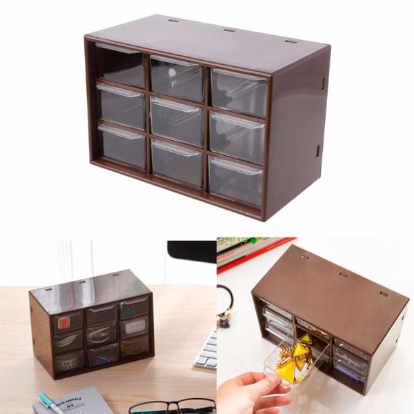 

storage drawers 9 drawer plastic cabinet deskmakeup bin box jewellery organizer home 2 colors