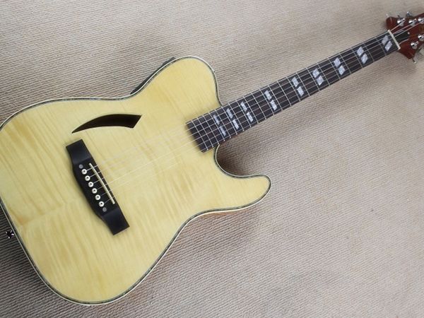 

electric guitar thin semi hollow tiger veneer