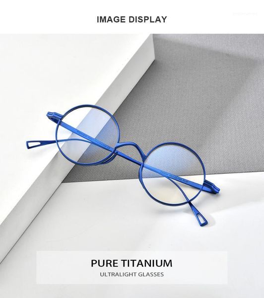 

vintage pure titanium reading glasses frame round eyewear ultralight anti-glare prescriprion readers eyeglasses spectacle sunglasses, White;black