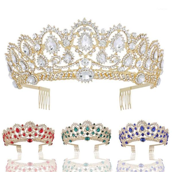

luxury women rhinestone inlaid hair comb tiara party crown headband wedding accessory accessories1